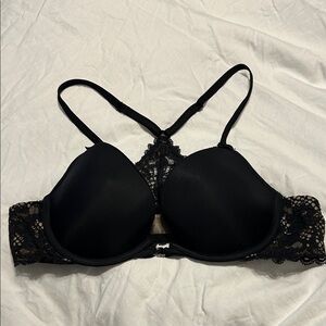 Adore Me Front Clasp Black Lace Razorback Push Up Bra 34C